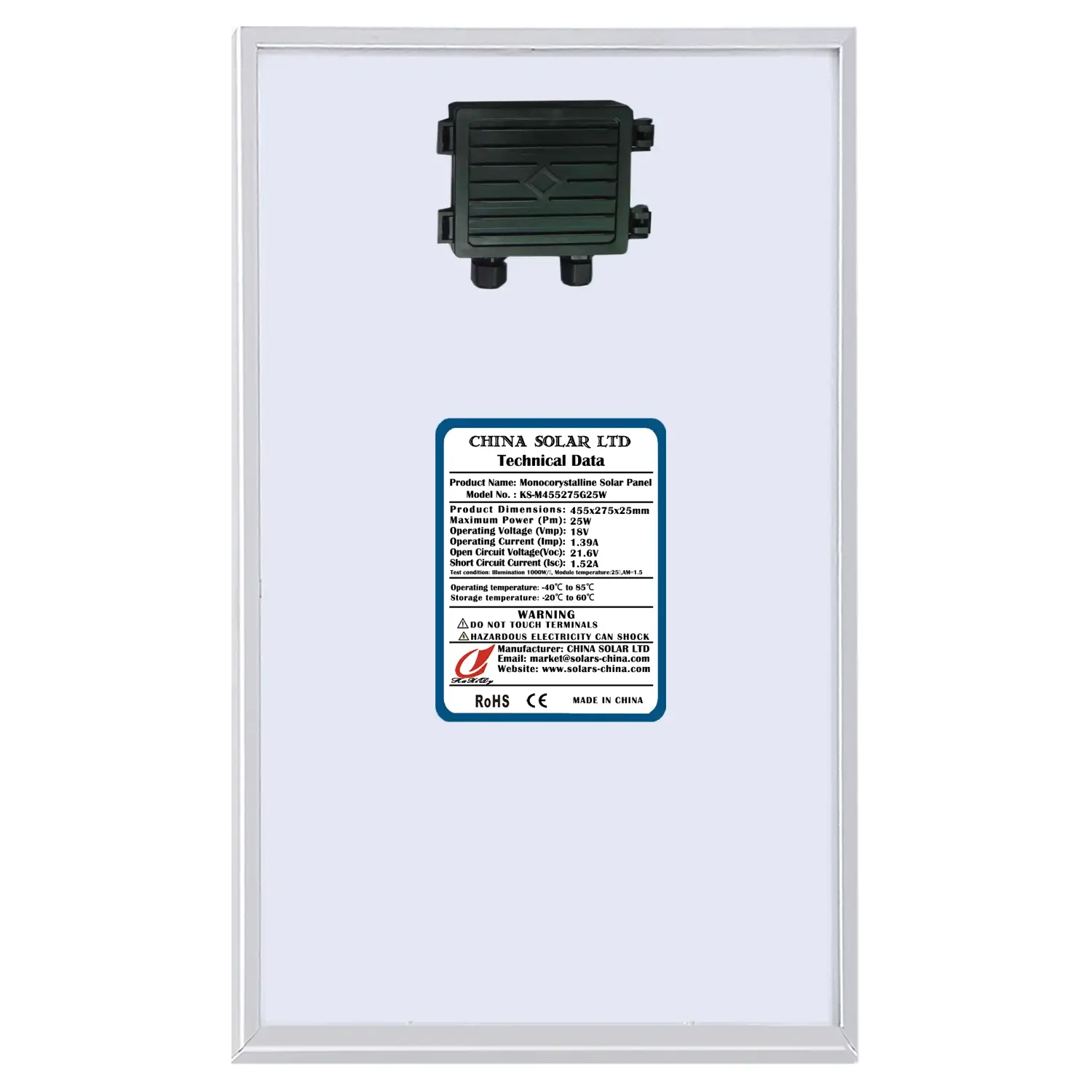 Monokristalline Solarmodul 25W