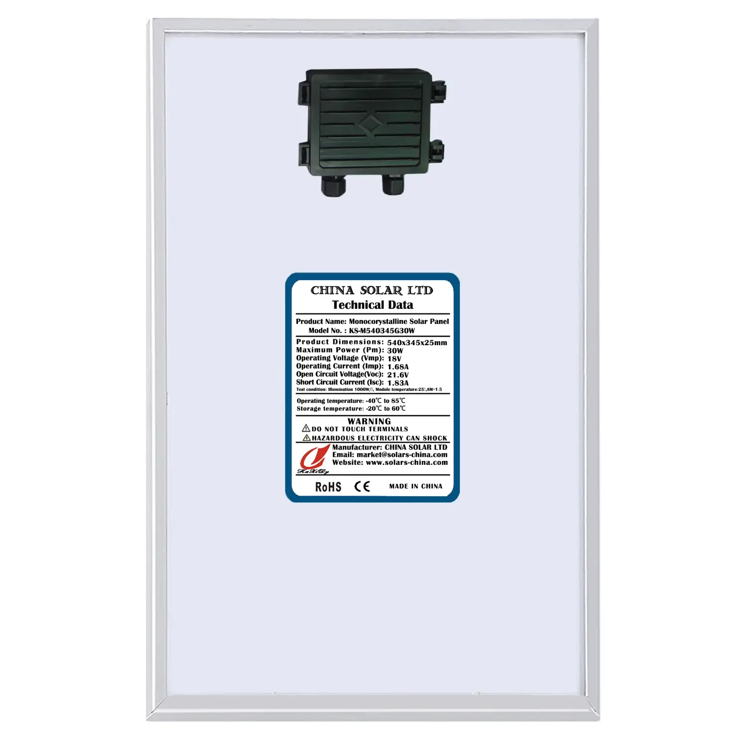 Monokristalline Solarmodul 30W