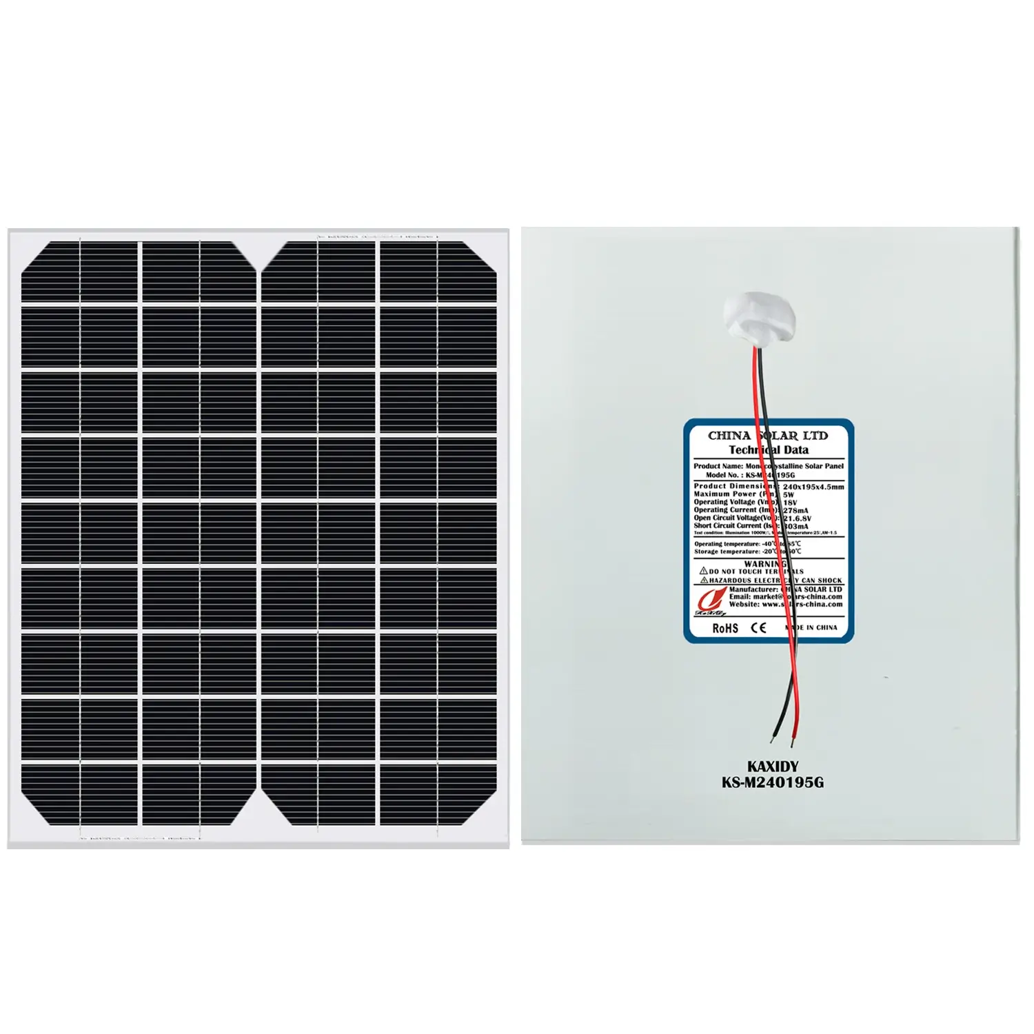 Monokristalline Solarpanel 5W