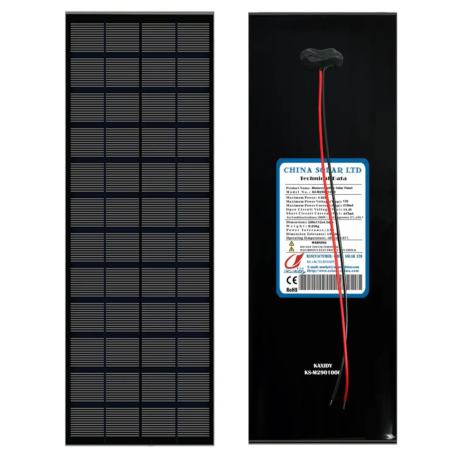 Schwarz Solarmodul 12V