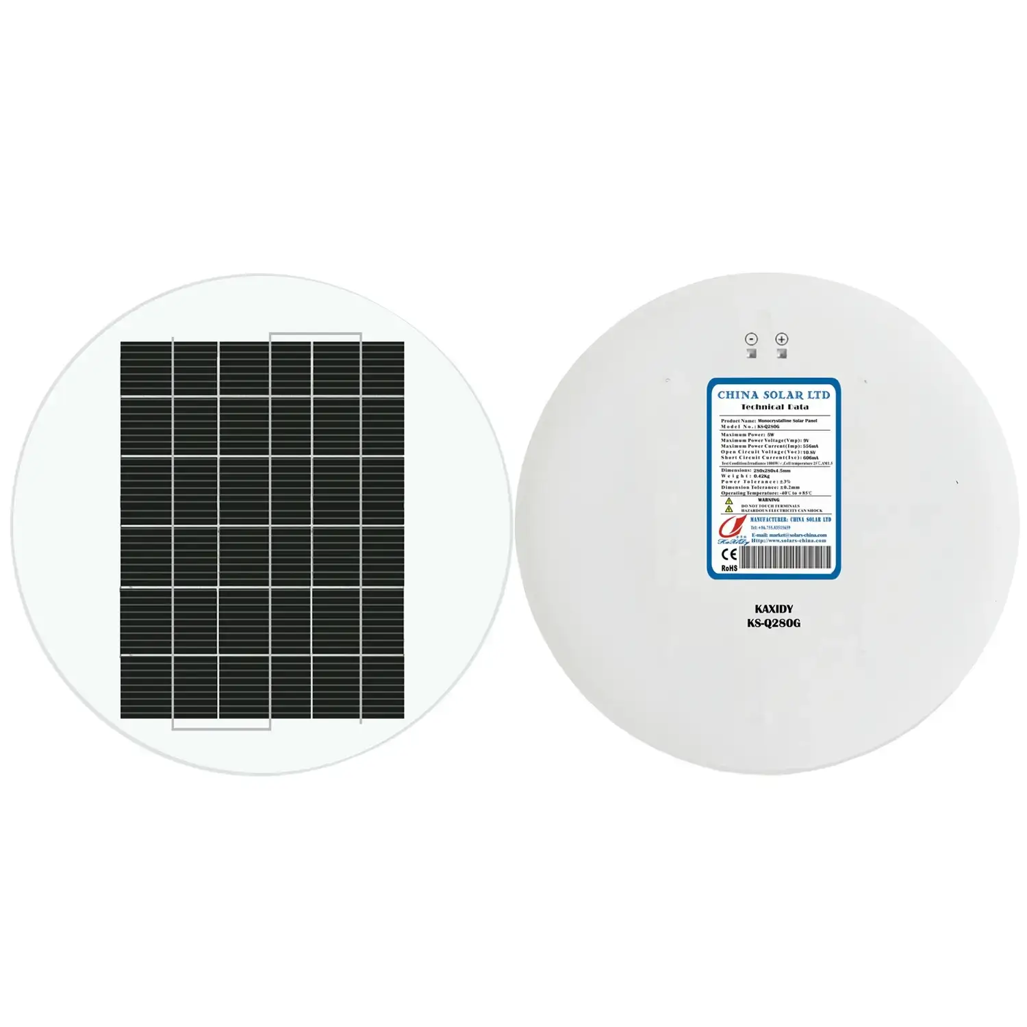 Kreisförmig Solarpanel 8W 9V