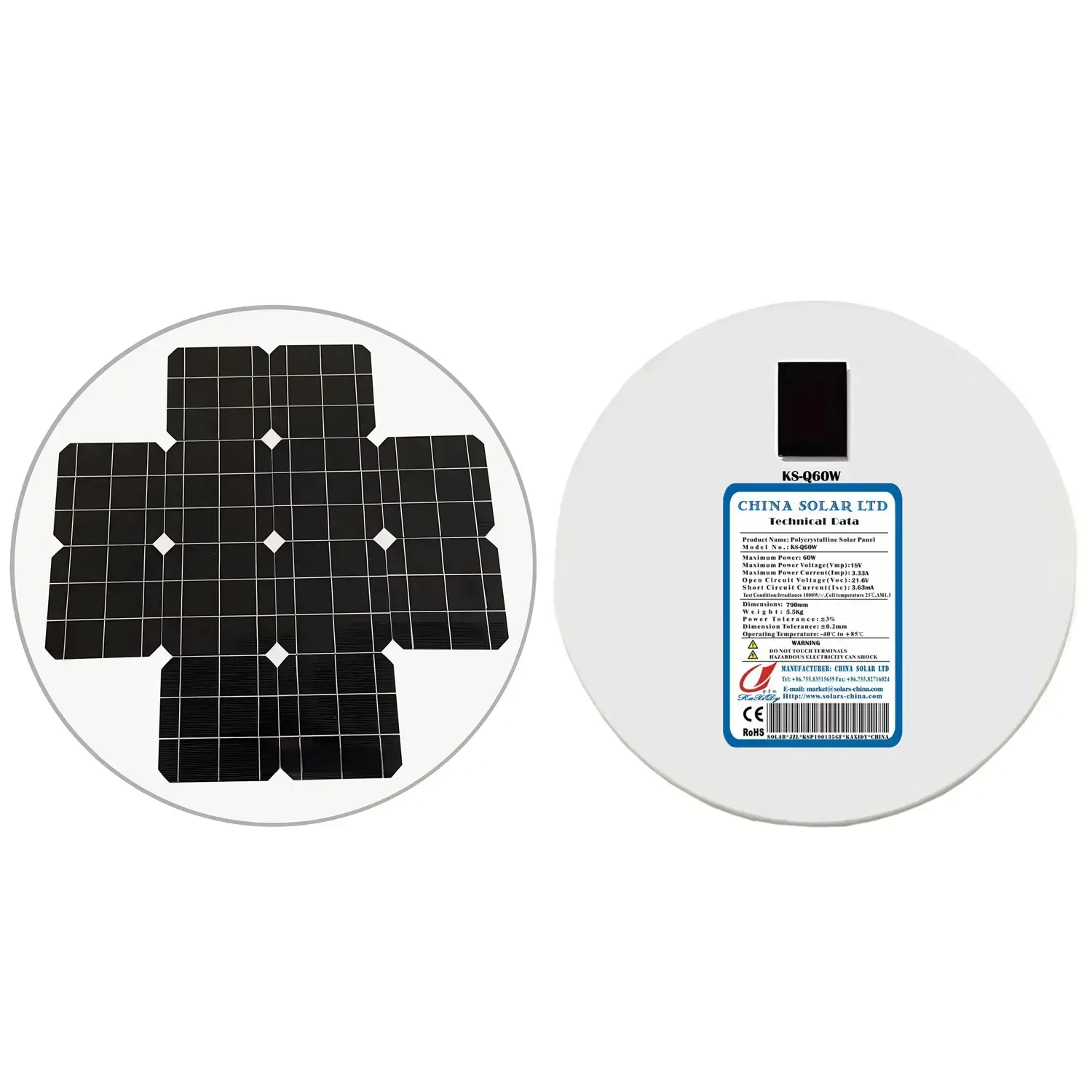Runde Solarmodul 60W