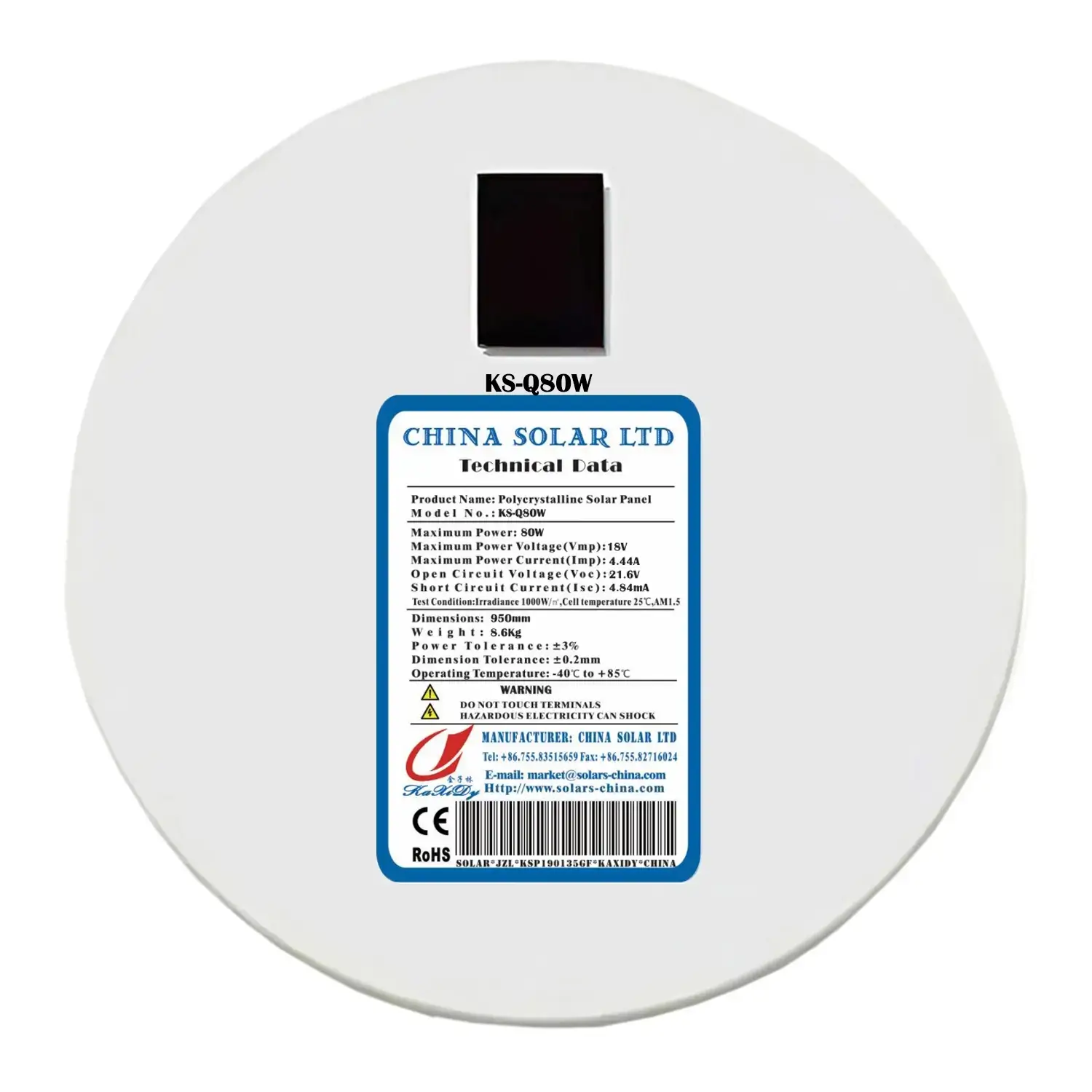Kreisförmig Solarmodule 80W