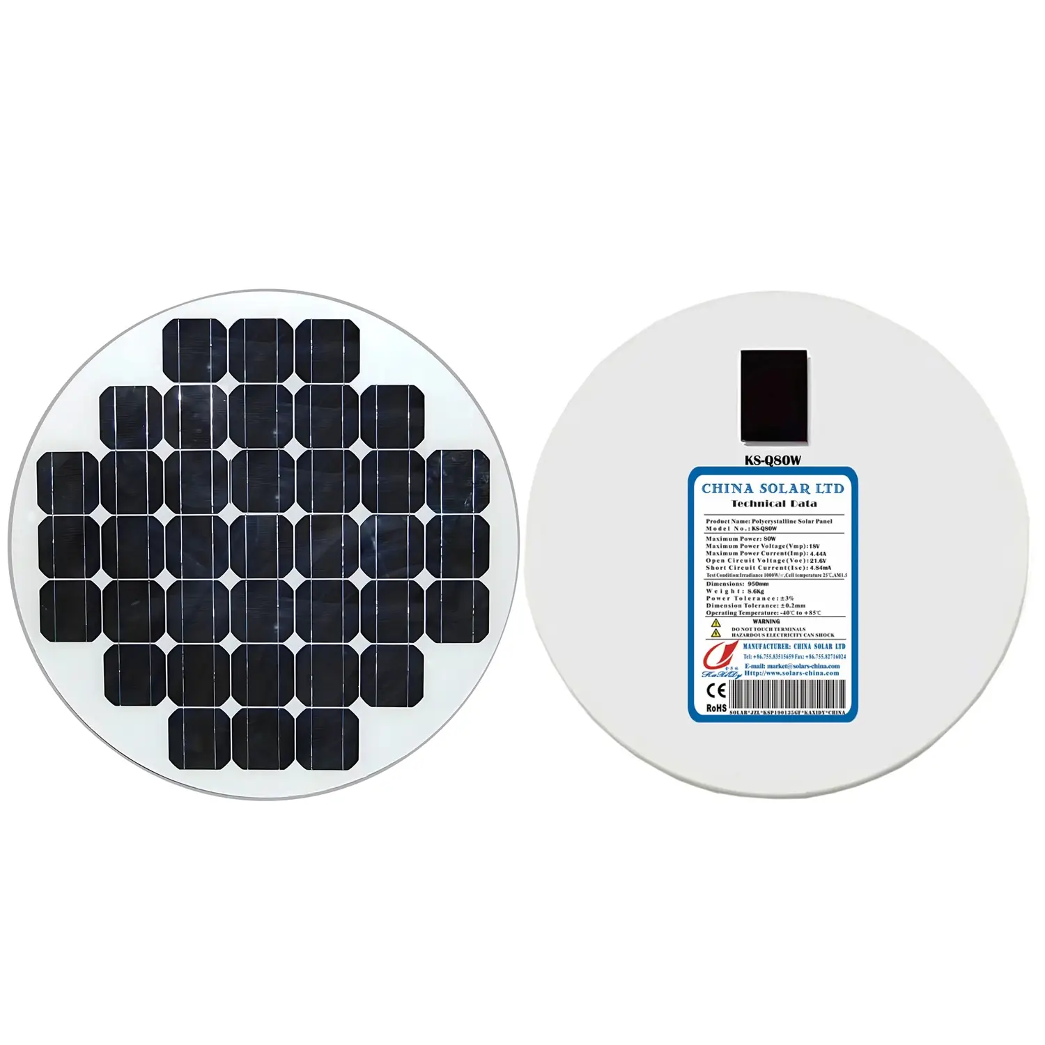 runde solarpanel 80W